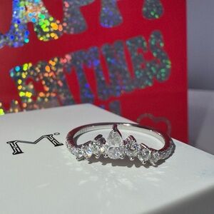 Pear and Round Cut Moissanite Wedding band, size 8, item W8